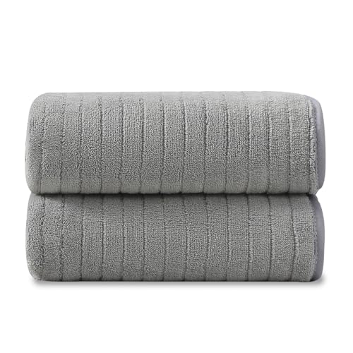 Dark Grey 2 Piece Hand Towel Set - Ultra Soft Microfiber, 16"x31"