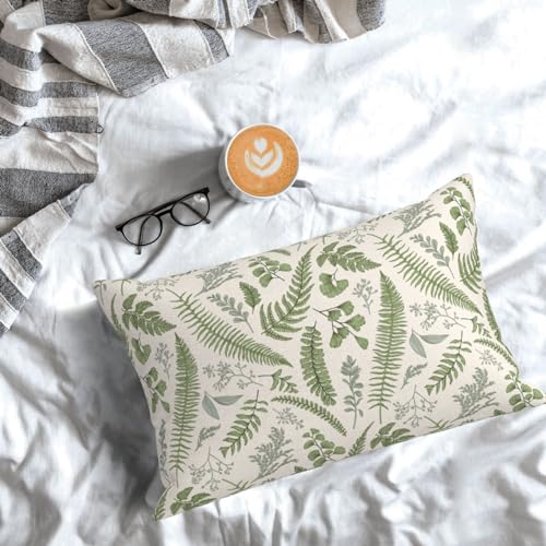 Wansin Modern Leaves Throw Pillow Cover, 14x20 Inch Decorative Case