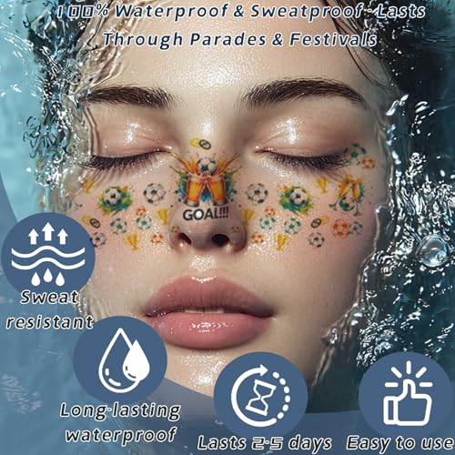 Rainbow Pride & Patriotic Temporary Face Tattoos - 8 Sheets