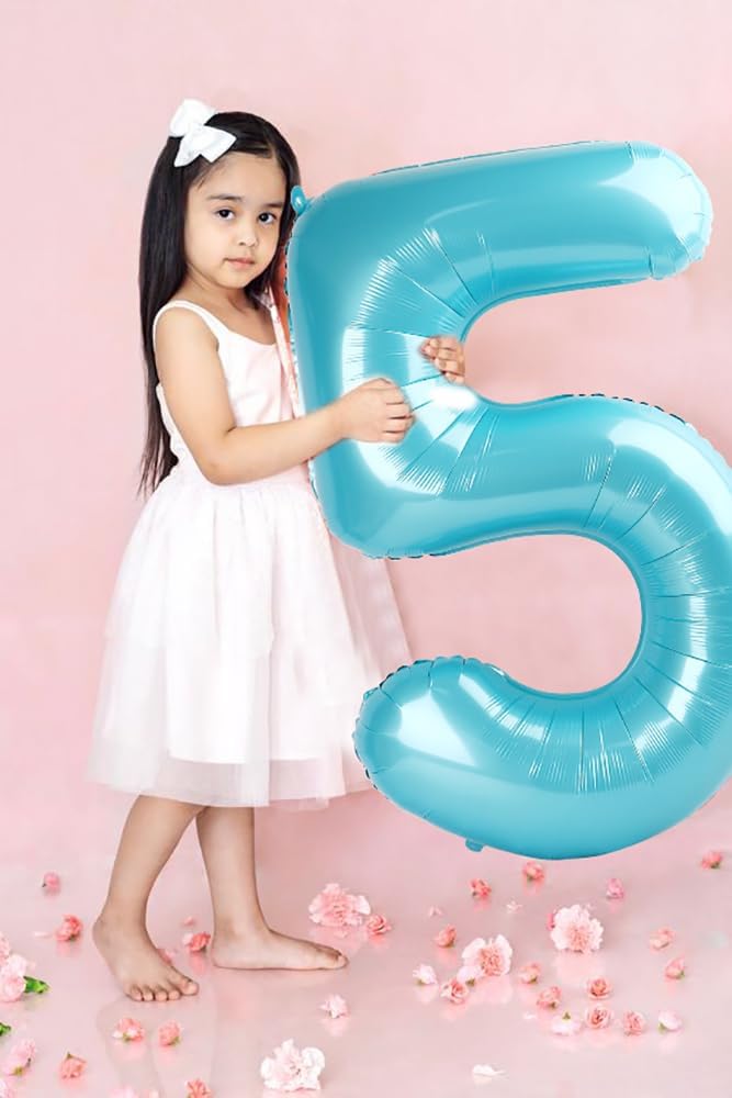 Pastel Blue 40-Inch Number 8 Balloon by [Brand Name] - Perfect for 8th Birthday Parties & Celebrations