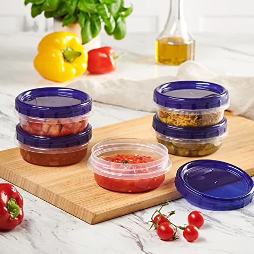 PLASTICPRO 6 Pack 8 oz Twist Cap Food Storage Containers - BPA Free, Microwave & Freezer Safe