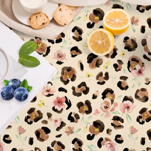 HAOKHOME Floral Leopard Shelf Liner - Peel and Stick Waterproof Vinyl Roll