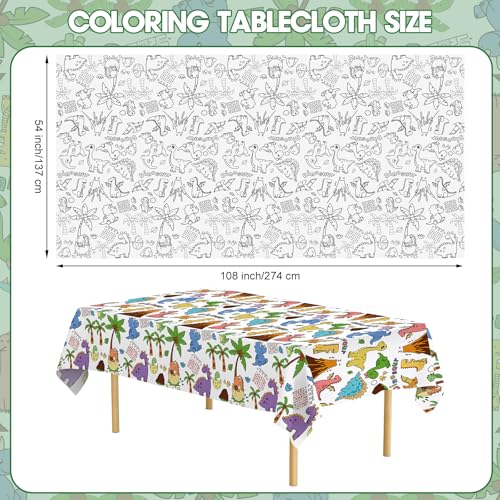 Litmitfu Giant Dinosaur Coloring Tablecloth, Green Dino Activity Paper Cover