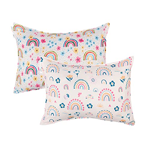 ALVA Kids Toddler Pillowcases Rainbow Pack 2, Fits 12x16 & 13x18 Inches
