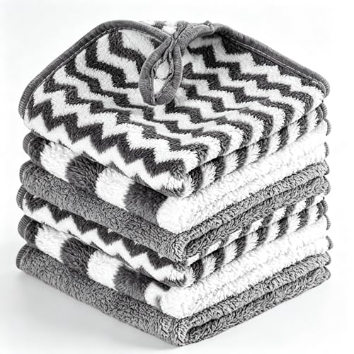 Kyhtok Microfiber Cleaning Cloths - 6 Pack Ultra Soft 12x12 Inch
