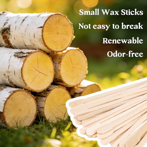 RAQEHO 200Pcs Eyebrow Wax Sticks Small Wooden Wax Applicator for Brows and Lips