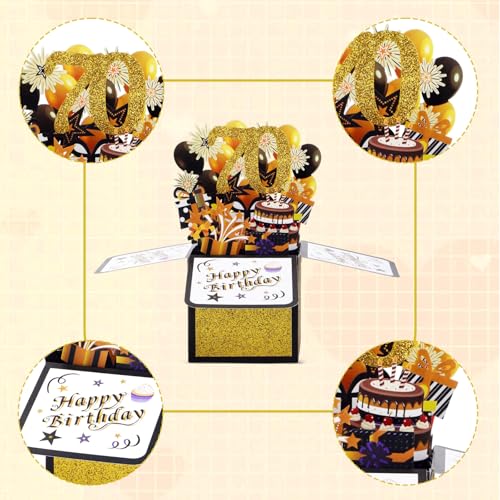 Gosknor 3D Pop Up Happy Birthday Box Card with Envelope & Note