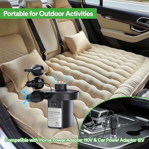 PULIDIKI Electric Air Pump for Inflatables - 3 Nozzles, Quick Inflation