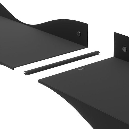 Umbra Surf Shelf Set of 2 – Black Metal Floating Shelves for Wall Storage & Décor, Modern Wave Design, 100% Steel, Holds 15 lbs. Each, Easy Installation Shelving for Bedroom, Living Room & Office
