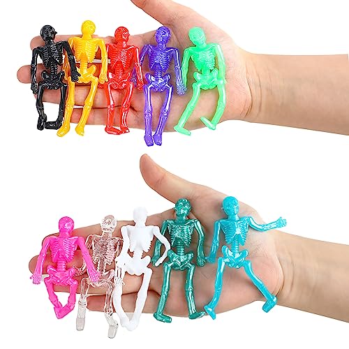 DIYASY 30 Pack Stretchy Skeleton Toys - Colorful Halloween Party Favors
