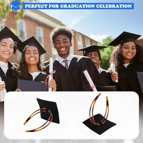 Graduation Cap Headband Brown Anti-Fall Grad Hat Holder with Adhesive Felt
