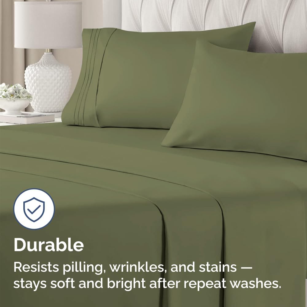 Skiennix Standard Pillow Cases Set of 4 - Ultra Soft Hotel Quality Covers - Machine Washable Sage Green