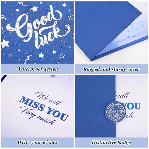Thboxes Farewell Guest Book Alternative - Miss You Blue Signature Board