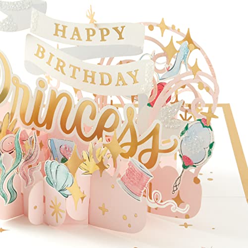 Hallmark Signature Disney Princess Pop Up Birthday Card - Make A Wish, Happy Birthday Princess, Kids Card, 5x7.2 inches