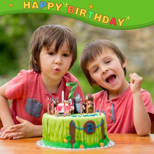 Fumete 13 Pcs Dynamite Birthday Candles - Green Pixel Theme