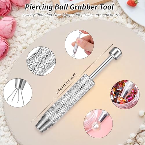 13Pcs Piercing Ball Grabber Tool Stainless Steel Earring Applicator Kit