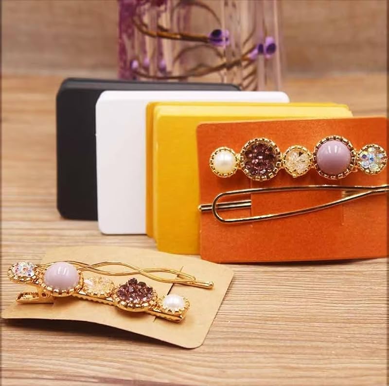 50 Pcs Hair Clip Display Cards Kraft Paper for Bows and Barrettes