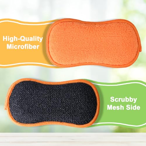 GLIMGLINT 12 Pack Multicolor Non-Scratch Microfiber Dish Sponges