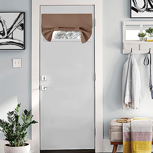 NICETOWN Blackout RV Window Curtain, Cappuccino, 26W x 18L, Adhesive