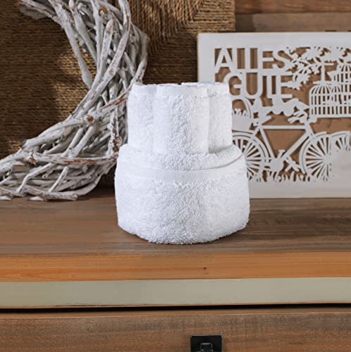 Hammam Linen Turkish Cotton Washcloth Set, 13x13 White Face Towels