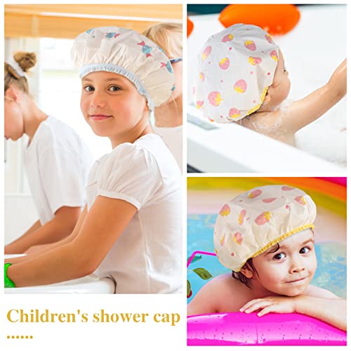Pengxiaomei 3-Pack Waterproof Reusable Shower Caps with Elastic Band