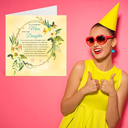 Beautiful Floral Mother's Day Card for Mom from Daughter