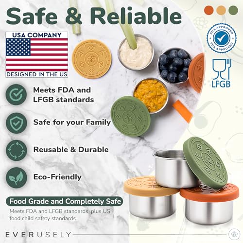 Muted Salad Dressing Containers - 3 Pack, 1.7 oz Stainless Steel