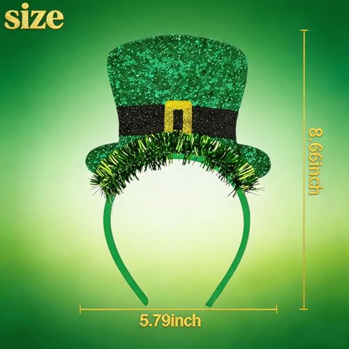 St. Patrick's Day Glitter Fringe Shamrock Leprechaun Hat Hairband