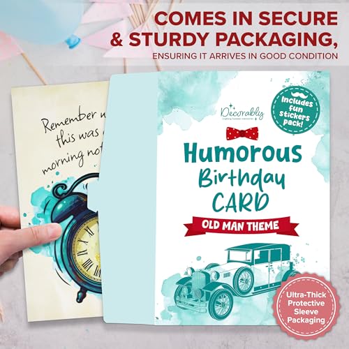 Handmade Humorous Birthday Card for Grandpa with Gold Foil Clock