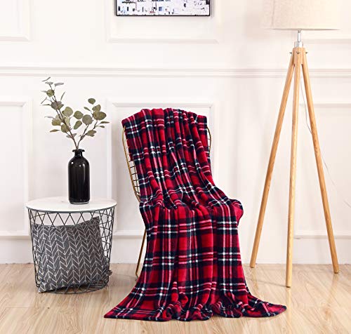 Velvet Touch Christmas Fleece Throw Blanket 50x60 Inch Plaid