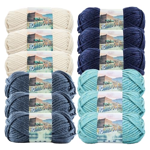 Lion Brand Hometown Super Bulky Yarn - Coastal Calm Pack (12 Skeins)