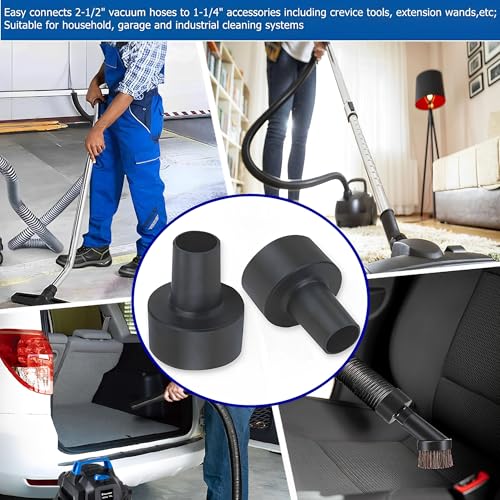 2Pcs Universal Vacuum Hose Adapter 2-1/2" to 1-1/4"