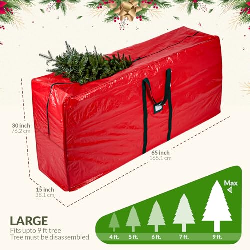 (Front-Load) 9ft Christmas Tree Storage Bag - Heavy Duty, Tear-Proof & Waterproof Tarp with Handles - Variation: 9ft Tarp