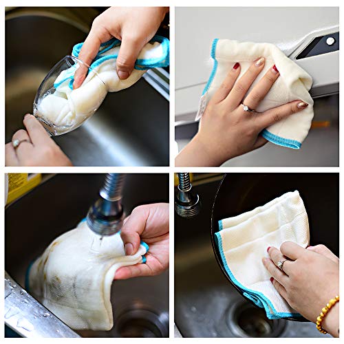 TSKECN 10-Piece Kitchen Dish Cloth Set, Highly Absorbent Reusable Towels