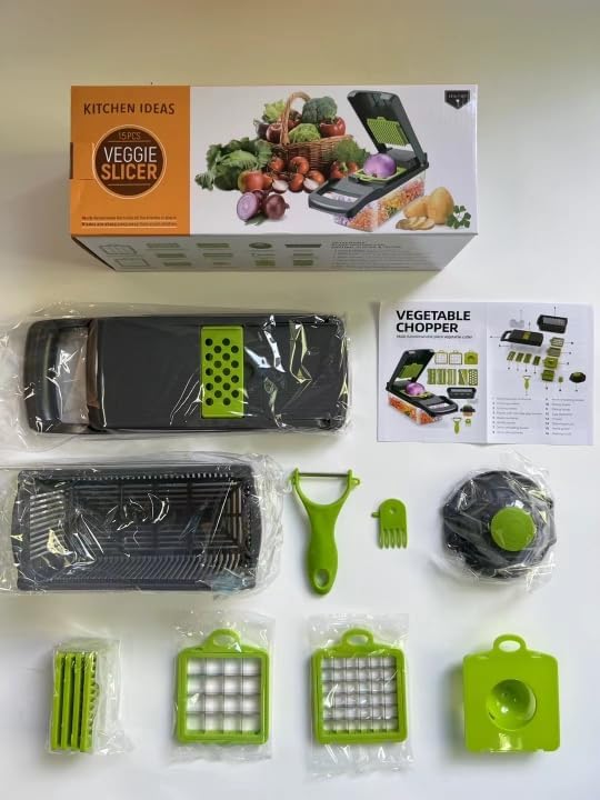 Skiennix 16-in-1 Vegetable Chopper - Multifunctional Food Prep Tool with Container & Mandoline Slicer