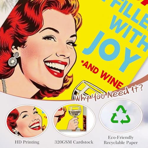 Humorous Vintage Birthday Card for Wine Lovers - 5.5x8