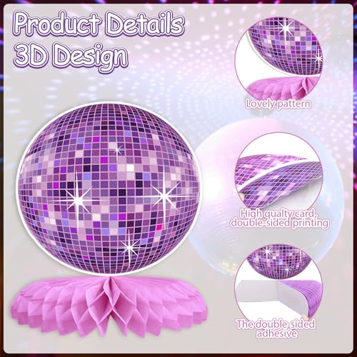 9PCS Disco Ball Honeycomb Centerpieces for 70s Themed Party Decor