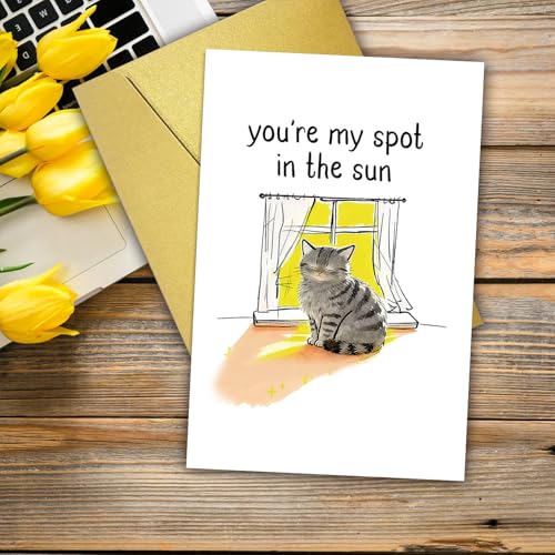 You're My Spot in the Sun Cat Lover Card - Perfect for Anniversaries & Valentine's Day