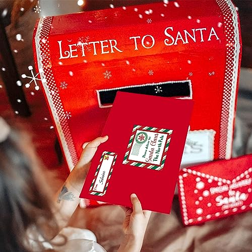 Christmas Letter to Santa Kit - 8 Sets with Envelopes, Labels & Stickers