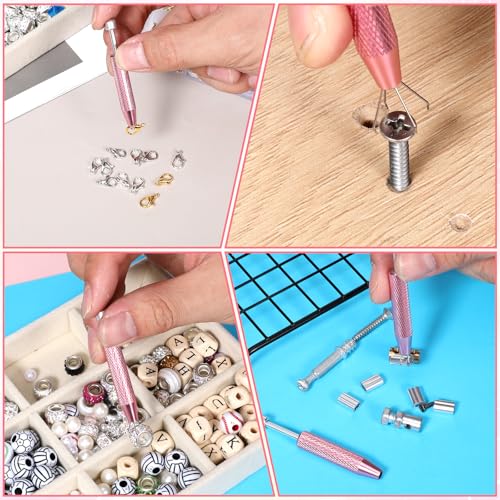 Aysatogc 2-Piece Piercing Ball Grabber Tool 4-Claw Diamond Tweezers