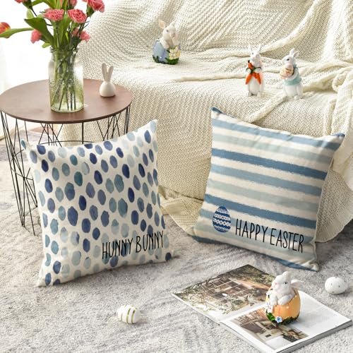 AVOIN colorlife Easter Bunny Throw Pillow Covers 18x18, Set of 4