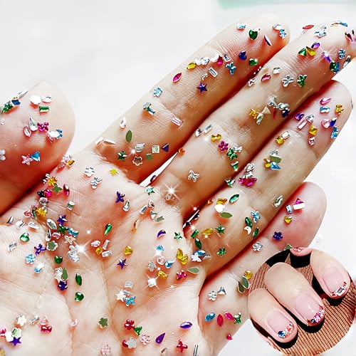 5000Pcs Colorful Mini Nail Rhinestones Flat Back Crystal Charms