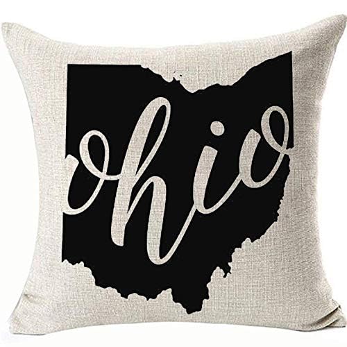 Ohio State Map Decorative Cushion Cover 18x18 - Double-Sided
