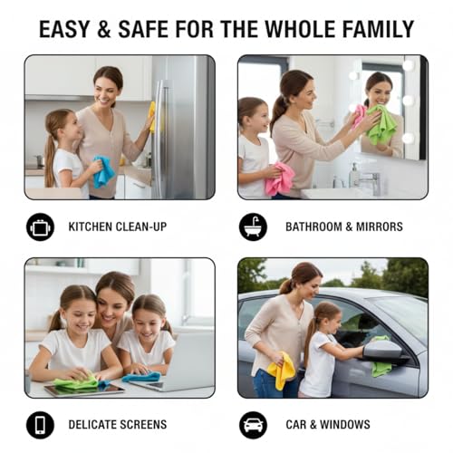 Microfiber Cleaning Cloths 12-Pack | Ultra Absorbent & Lint-Free
