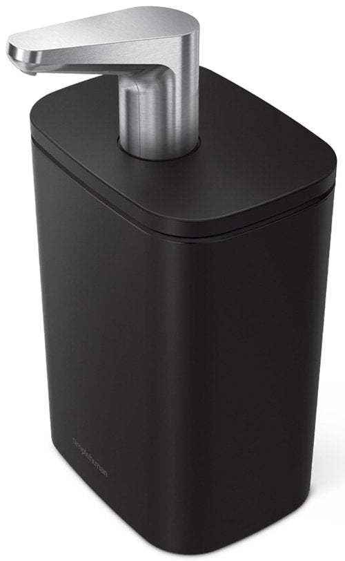 simplehuman 16 oz. Pulse Pump, Liquid Soap Dispenser, Drip Free Hand Soap Pump, Black Stainless Steel