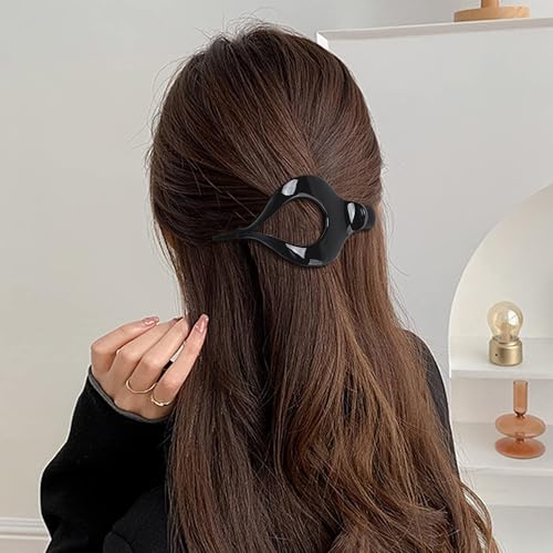 JazSwirl Large Flat Claw Clips for Thick and Thin Hair, Durable PC Plastic