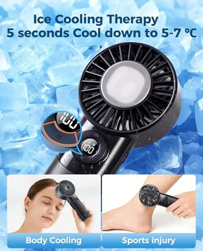 Eastfox Portable Handheld Fan with Ice Cooling - 3-in-1 Rechargeable