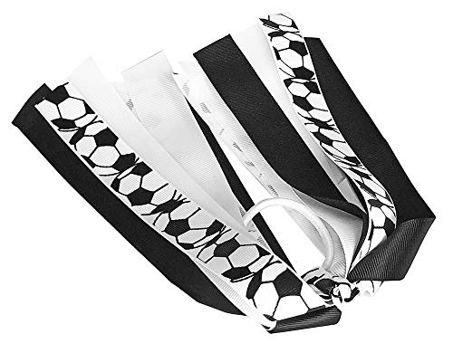 HipGirl 7-Inch Soccer Hair Bows and Ponytail Holder Streamer Elastics