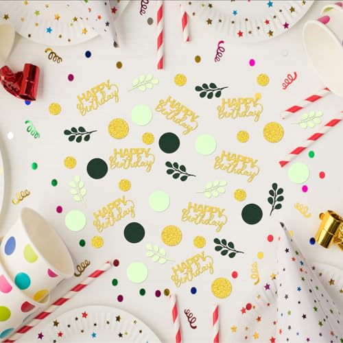 Sage Green Birthday Confetti - 300PC Gold Glitter Table Decorations