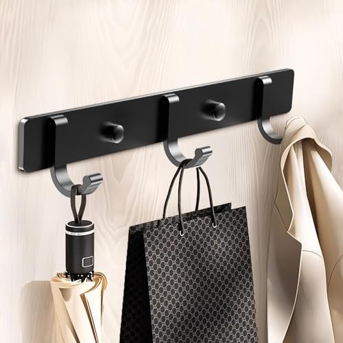 Heavy Duty Wall Mounted Coat Rack - Versatile Storage Hooks